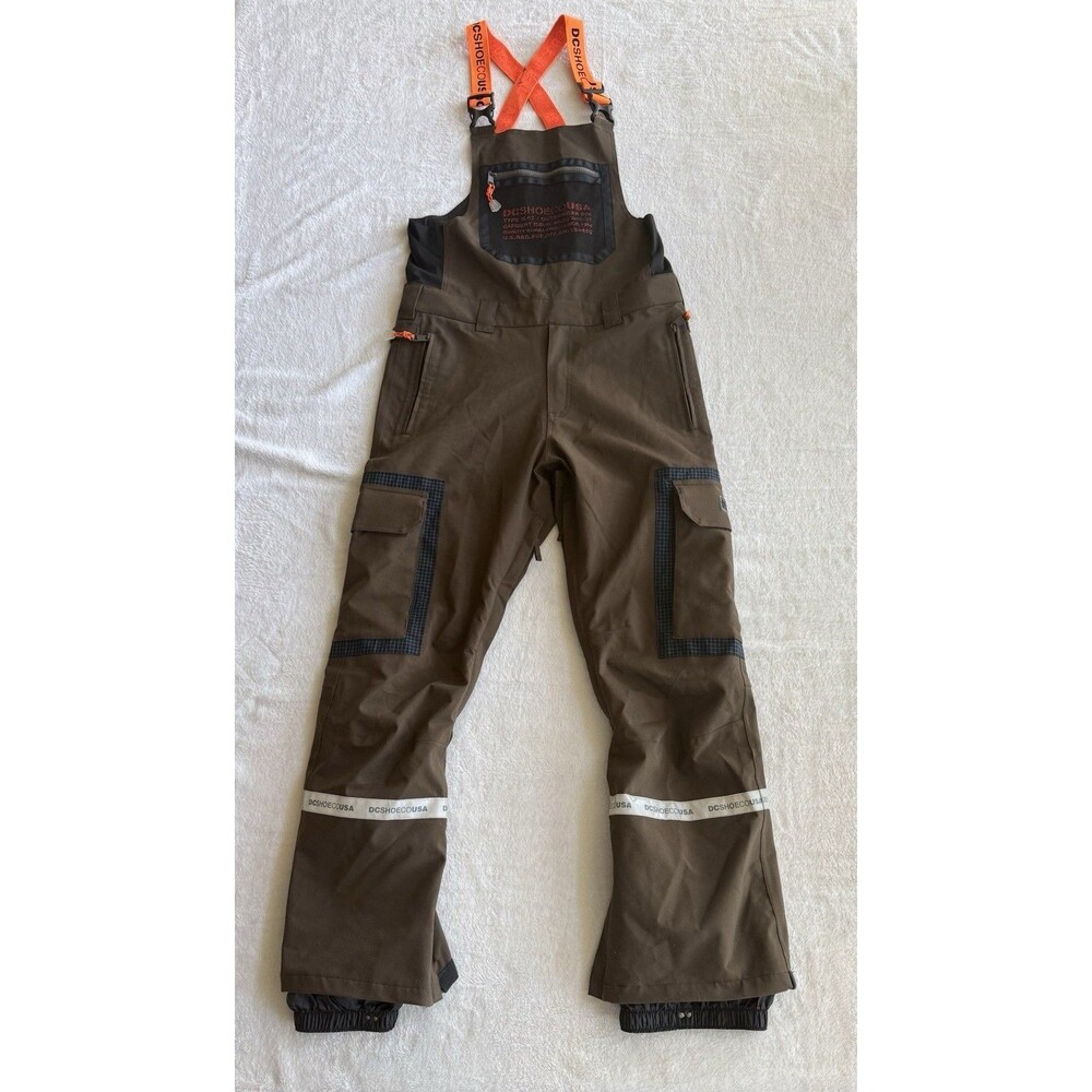 DC Shoes Type R-97 15K Men's Snow Bib Pants XS Brown/Orange/Black